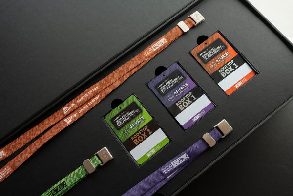 Cricuit de Catalunya box with accreditations and lanyards